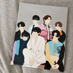 BTS VOGUE COVER hand painted canvas minimalistic art